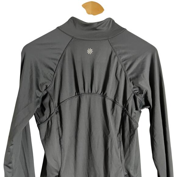 Athleta Interpid Sun Shield Gray Long Sleeve Quarter Zip Shirt Size Medium - Picture 6 of 9